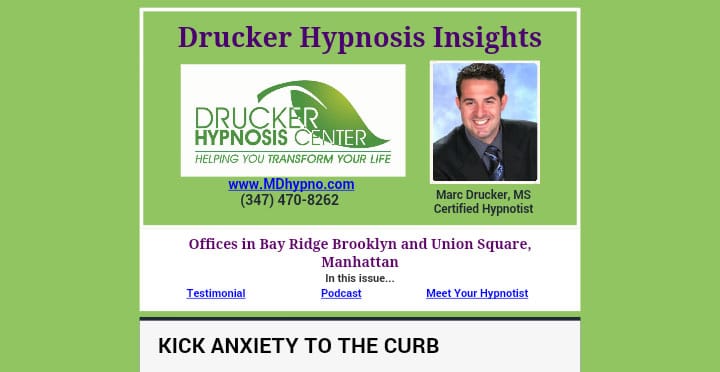 anxiety, hypnosis, newsletter, 5 session hypnosis program